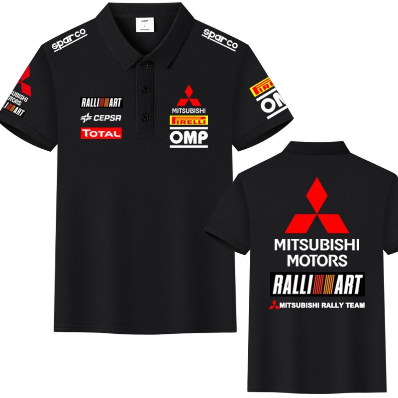 Mitsubishi Racing JDM ญี่ปุ่นแขนสั้น Evo ดัดแปลงรถเสื้อโปโลผู้ชายรถจักรยานยนต์