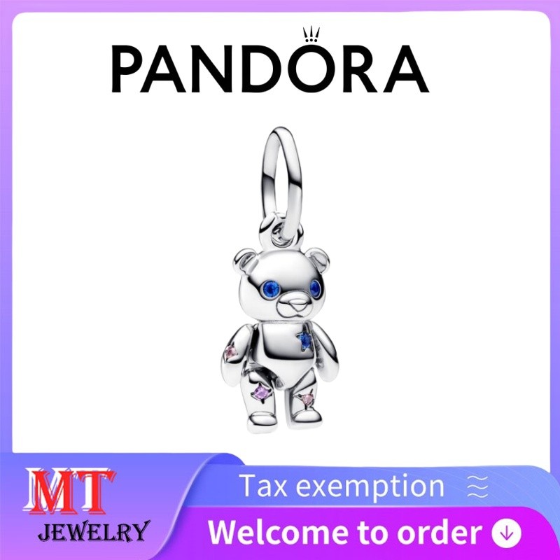 ขายดี 100% เงินสเตอร์ลิง S925 เครื่องประดับแพนโดร่าสำหรับคู่รักผู้หญิง DIY ชาร์มห้อยรูปหมีเท็ดดี้ที่สามารถเคลื่อนย้ายได้ 792986 ซี01