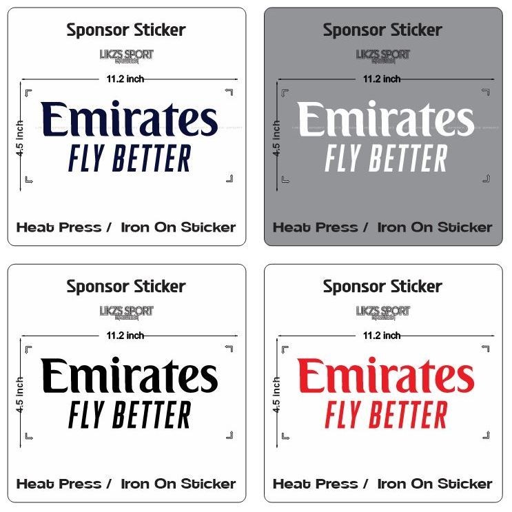 LIKZS X Emirates Fly Better สติกเกอร์ Sponsor Top Team Company Ads Iron On สติกเกอร์ Penaja Depan Je