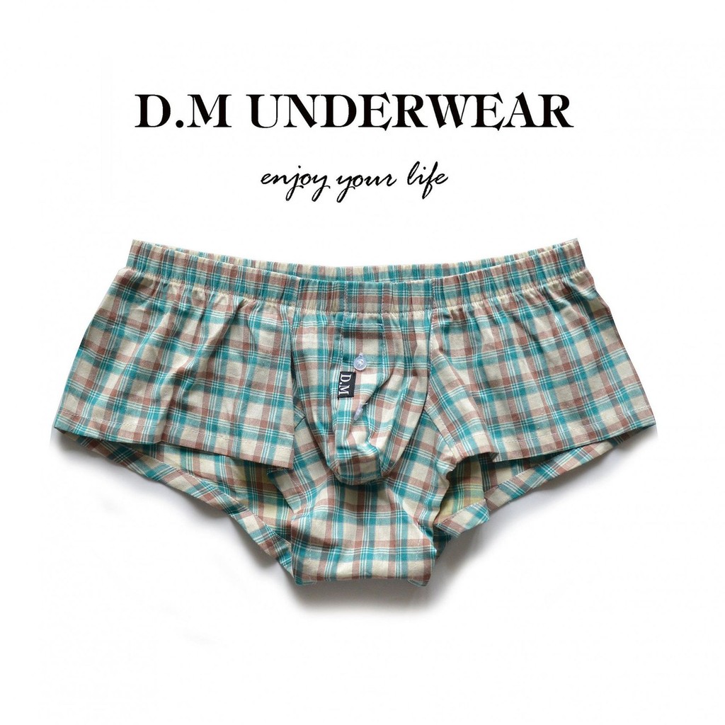 D.m กางเกงชั้นใน ขาสั้น ผ้าฝ้าย เอวต่ํา ระบายอากาศ  สําหรับผู้ชาย 6004