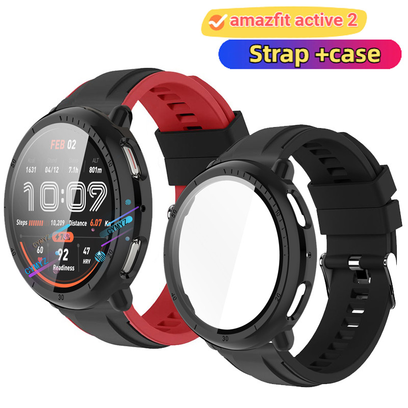 สําหรับสาย Amazfit Active 2 สายซิลิโคนสําหรับสาย Amazfit Active2 สายรัดข้อมือกีฬาสําหรับเคส Amazfit 