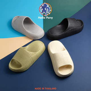 Hello Pony MHM4013 รองเม้า แตะ ผู้หญิง ลายตาราง รองเท้าใส่อยู่บ้าน Unisex รองเท้านิ่ม รองเท้าแตะ รองเท้านุ่ม ใส่สบาย
