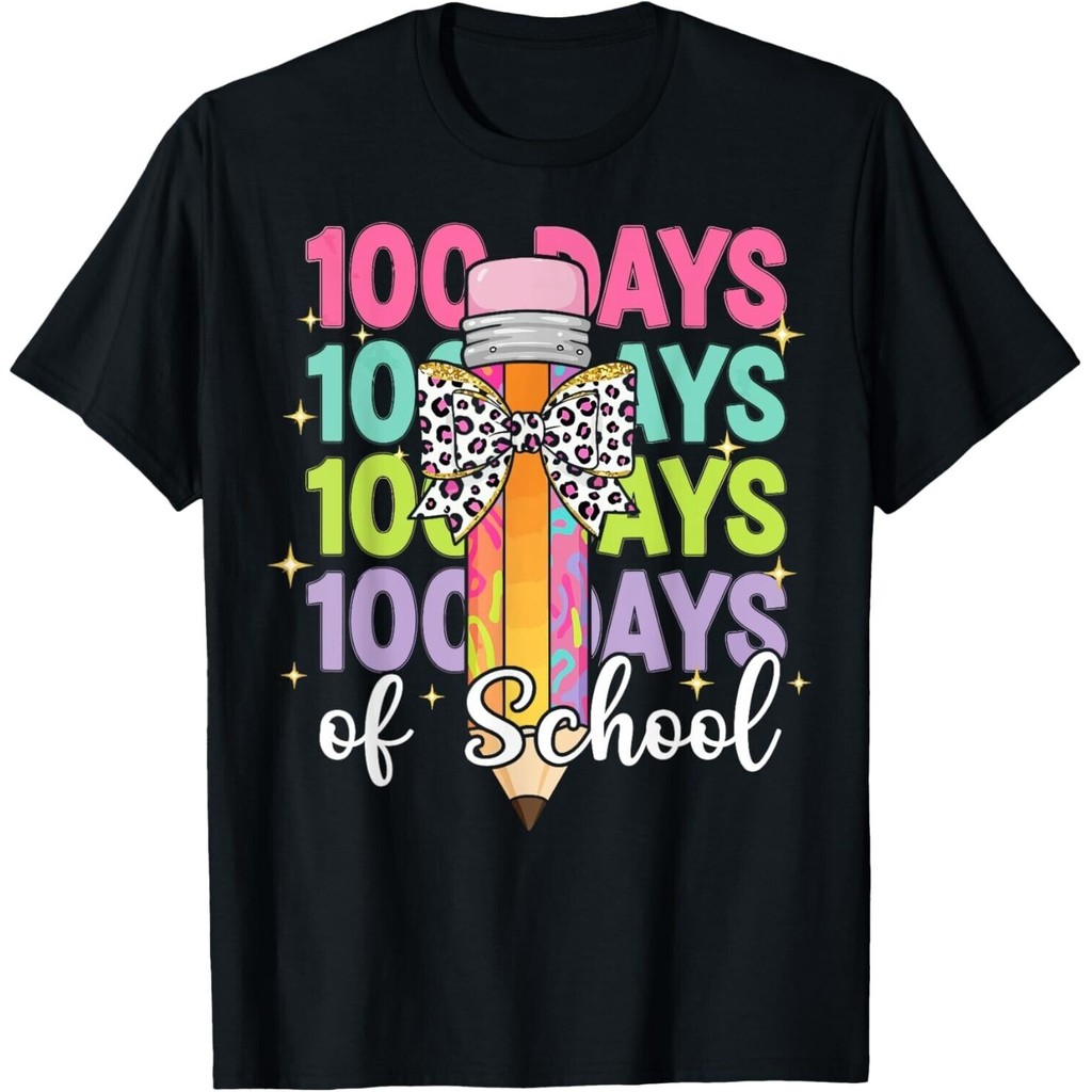 เสื้อยืด Days Of School Teacher 100Th Day Of School 100 Days