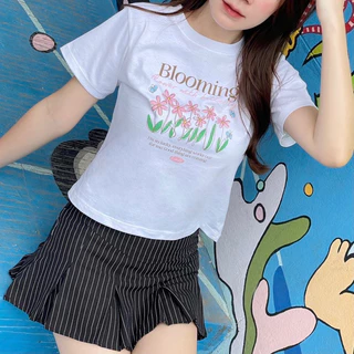 (ของพร้อมส่ง ส่งใน 24 ชั่วโมง)BOOM Shopee | “Baby Tee“ 💐รวมลายเสื้อครอปทรงพอดีตัวเนื้อผ้า cotton 100%