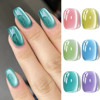 【Local】BORN PRETTY 6 ชิ้นฤดูใบไม้ผลิฤดูร้อนแมวตาแม่เหล็กเล็บเจลโปแลนด์ชุดสีชมพูสีฟ้าสีเขียวชุดเจลแม่เหล็ก