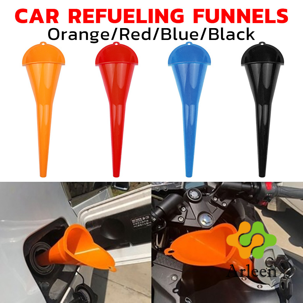 Arleen กรวยปากยาวเติมน้ำมัน และน้ำ แบบพกพา คุณภาพสูง วัสดุพลาสติก Car Refueling Funnels