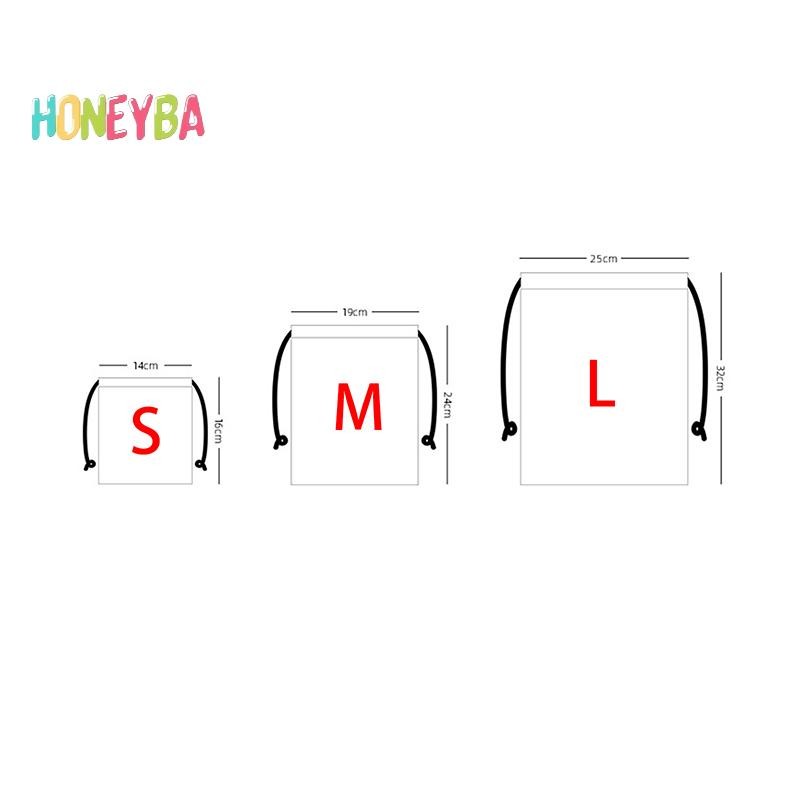 <Honeyba> การ์ตูน Kawaii Butter Bear กระเป๋าเก็บหลายช่องกระเป๋าน่ารักแบบพกพาแฟชั่น Drawstring กระเป๋ากีฬากระเป๋าเป้สะพายหลังของขวัญ Nice - รูปที่ 3