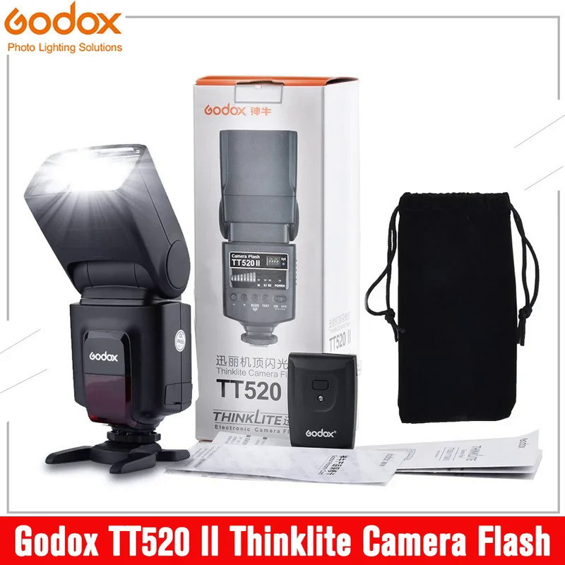 แฟลชกล้อง Godox TT520 II TT 520 II Thinklite พร้อมสัญญาณไร้สาย 433MHz ในตัว สำหรับ Canon Nikon Penta