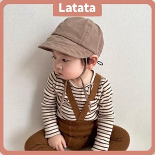 หมวกบัคเก็ต LATATA, หมวกกันแดดสีทึบแบบมีเชือกรูด, หมวกเด็กทา…