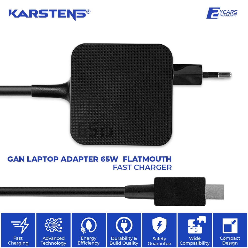 KASTENS GAN 65W FLATMOUTH CHARGER ADAPTER