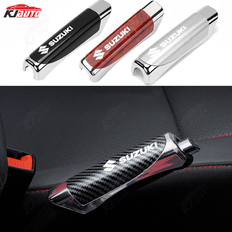 Suzuki Car Handbrake Cover คาร์บอนไฟเบอร์ตกแต่งเบรคป้องกันกีฬาเบรคอุปกรณ์เสริมสําหรับพกพา Ertiga Xl7 Apv S-presso Baleno Jimny Swift Ignis Vitara Sx4 Cross