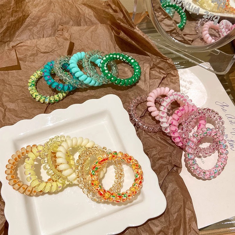 ฤดูร้อนหัวบอลสีสายโทรศัพท์แถบคาดศีรษะยืดหยุ่นสูง