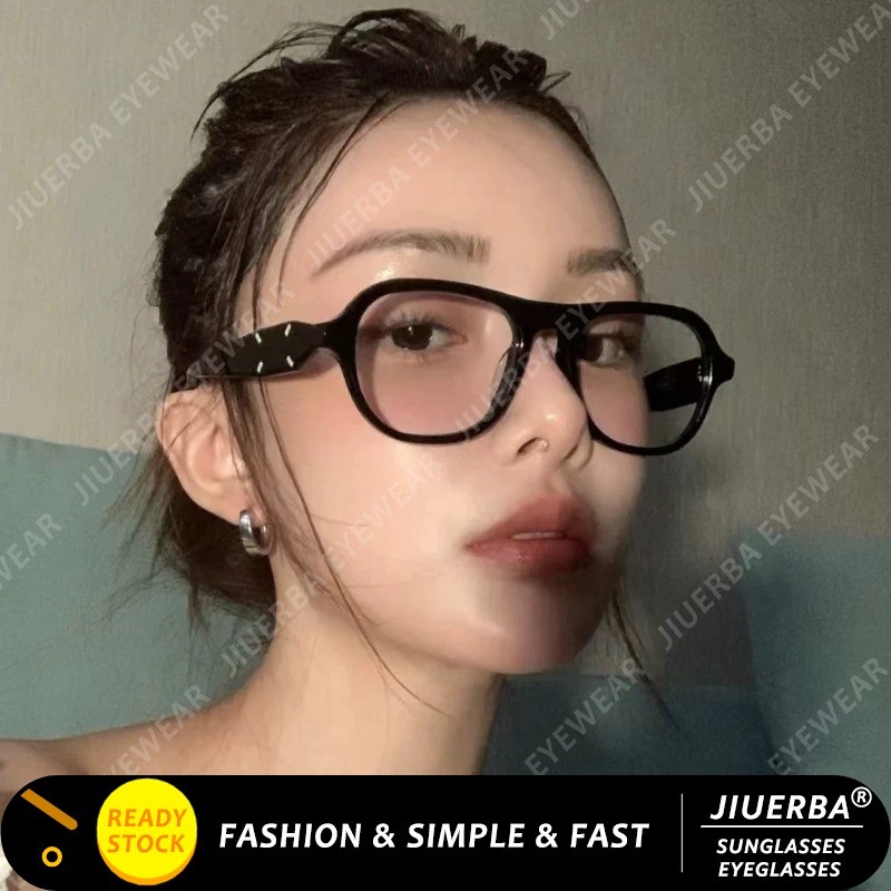(JIUERBA) Majira Black Aviators Vintage Tortoiseshell Small Frame Anti Blue Light Glasses