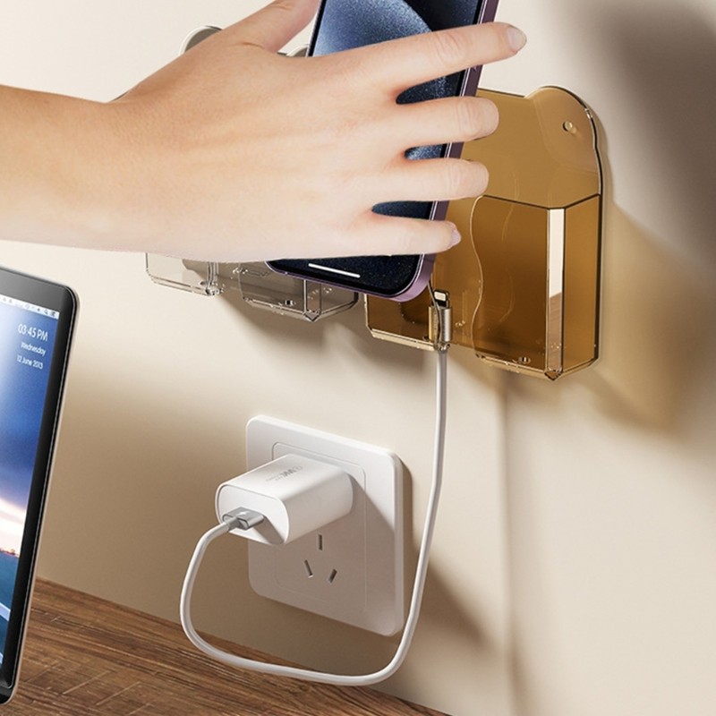 ร็อกซ์ ที่วางโทรศัพท์ติดผนังขาตั้งสําหรับห้องนอนและสํานักงานใช้กับการเข้าถึงการชาร์จ - รูปที่ 5