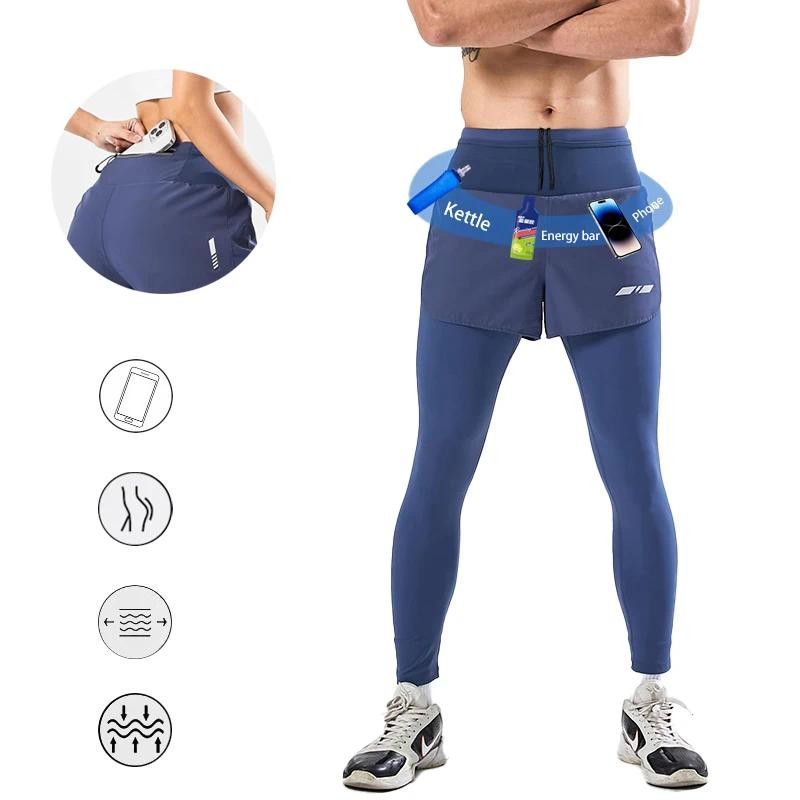 5 Pockets Mens Quick-Dry Mock กางเกงกีฬาวิ่งสองชิ้น BB323-M
