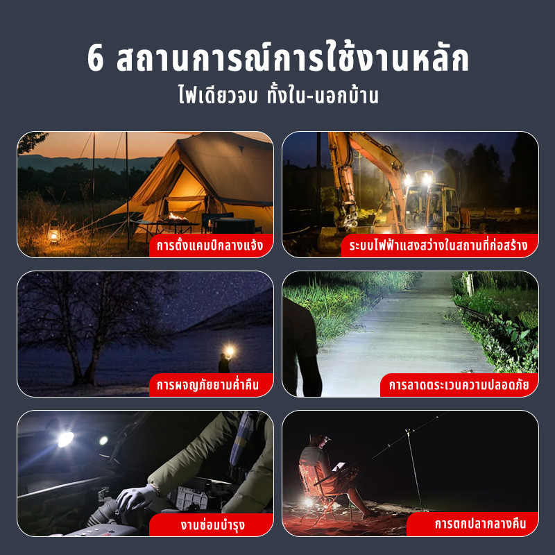 ไฟฉายพกพา A8-X960 ，9600 ลูเมน ，กันน้ำ IPX6，ไฟฉายกลางแจ้ง รูปที่ 7
