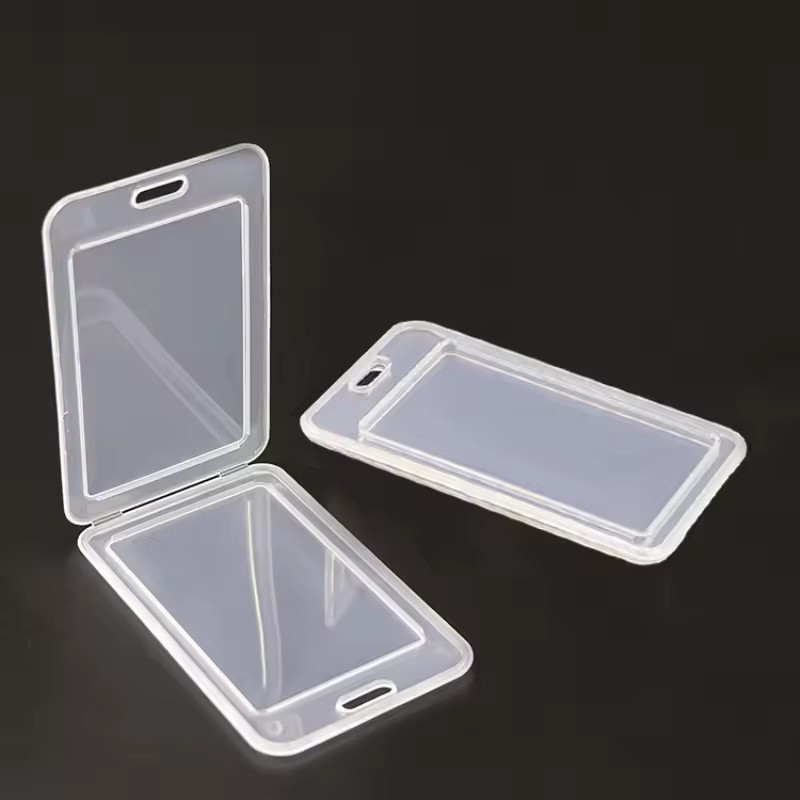 1/3/5 ชิ้น Dual-Sided Clear ID Card Protector - ฝาครอบแบบพับกันน้ําและกันฝุ่น, การออกแบบ Arc Ergonomic สําหรับใช้ในทุกวัน (11.2x7 ซม.)