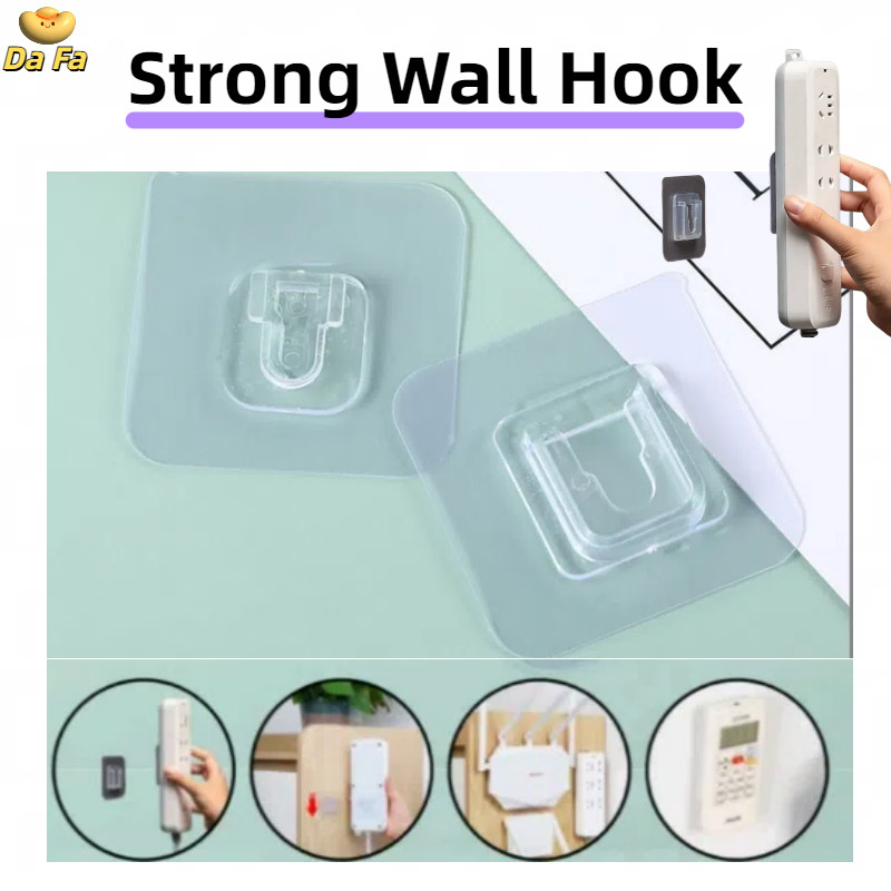 สองด้านกาวผนังตะขอไม่ทําเครื่องหมายสกรูสติกเกอร์ตะขอหมัดฟรีตะขอไร้ร่องรอยชายหญิงตะขอ