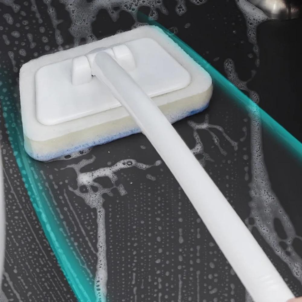 BREEZE แปรงทําความสะอาดฟองน้ําห้องน้ํา, แปรงกระเบื้องเซรามิกแบบถอดได้เครื่องมือทําความสะอาดแปรงทําความสะอาด, แปรงอ่างอาบน้ําพื้นอเนกประสงค์ด้ามยาว - รูปที่ 3