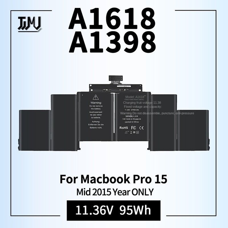 A1618 Laptop Battery for Apple MacBook Pro 15" Retina A1398 Mid 2015 Ver MJLQ2LL/A MJLT2LL/A MJLU2LL
