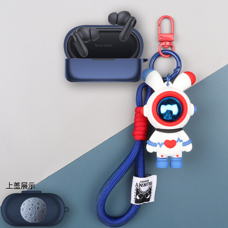 For OPPO Enco Buds2 Pro Case Silicone Soft Case Creative Astronaut Keychain Pendant Cartoon Dinosaur OPPO Enco Buds2 Pro Protective Cover
