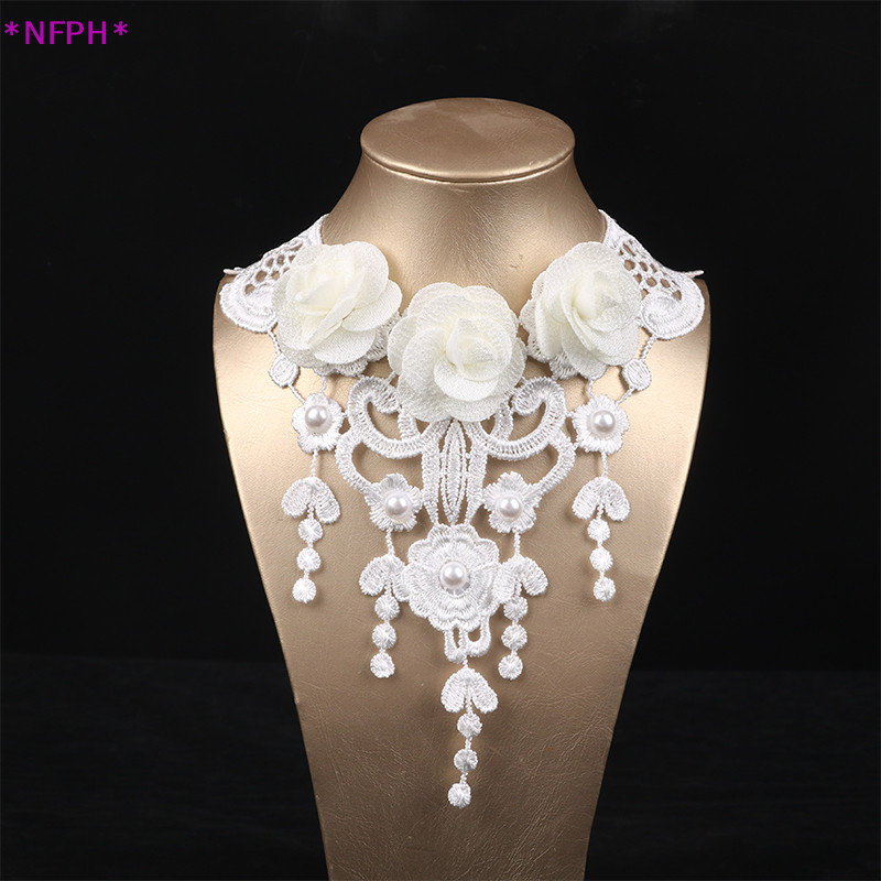 Nfph> โช้กเกอร์ลูกไม้ จี้คริสตัล สีดํา สไตล์วินเทจ คลาสสิก โกธิค สําหรับผู้หญิง