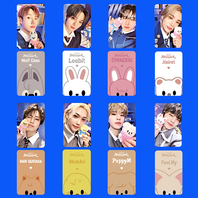 8-15pcs STRAY KIDS Magic School Photocards Transparent Bookmark cards ROCK STAR Perfect Day Lomo Cards Felix Hyunjin Minho I.N Han Bin Seungmin Bangchan Postcards