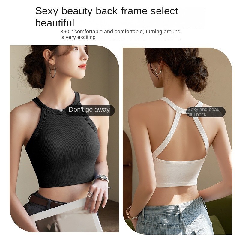 เสื้อครอปท็อปลําลอง สีขาว แฟชั่นสําหรับผู้หญิง