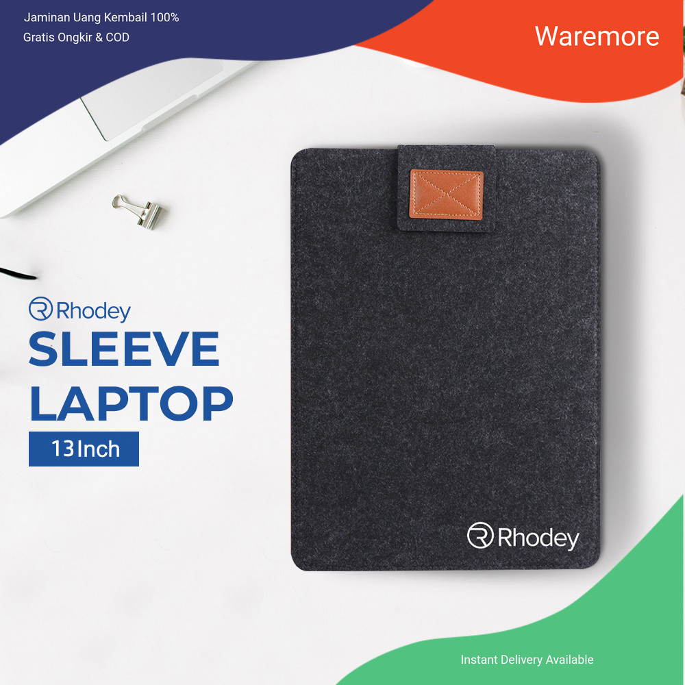 Rhodey 13 Inch Felt Laptop Sleeve Case - DA98 - สีเทาเข้ม
