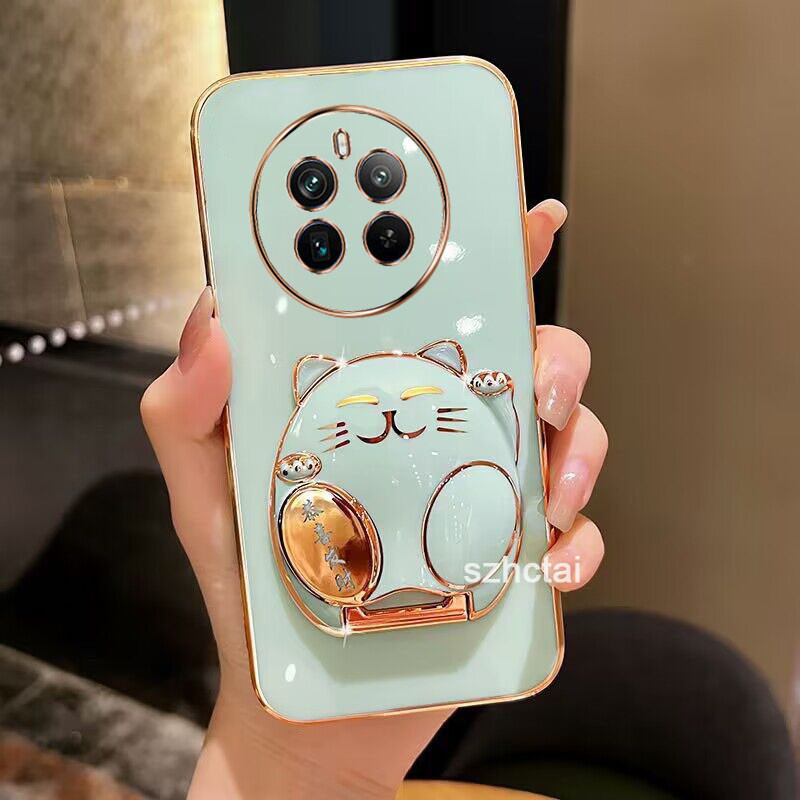เคส Realme 12 Pro Plus 12 Plus 12 5G Realme11 5G 11X 5G Realme 11 Realme 10 Pro Plus 5 เคส แมวหาโชค โทรศัพท์ เคสโทรศัพท์พร้อมขาตั้งแมวกวัก เคสโทรศัพท์ Realme 12 Pro Plus 12 Plus 12 5G Realme11 5G 11X 5G Realme 11 Realme 10 Pro Plus 5G