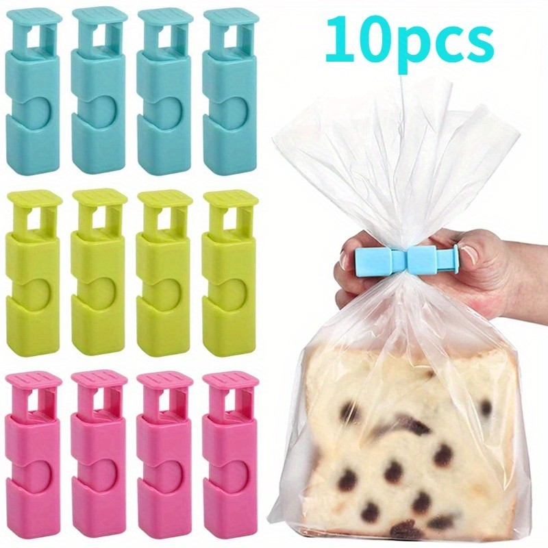 10 ชิ้น คลิปซีลถุงอาหาร นํากลับมาใช้ใหม่ได้ เครื่องมือจัดเก็บอาหารสด เครื่องซีลพลาสติก ขนมขบเคี้ยว ขนมปัง ซีลถุง บ้าน ครัว คลิปเก็บ