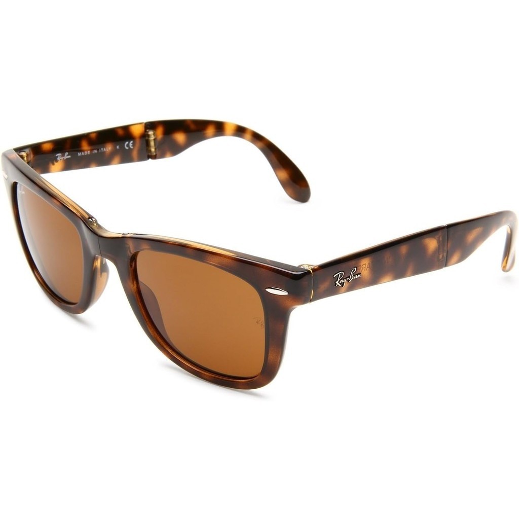 แว่นกันแดด Wayfarer แบบพับได้ Ray-Ban แสง Havana RB4105 710 50