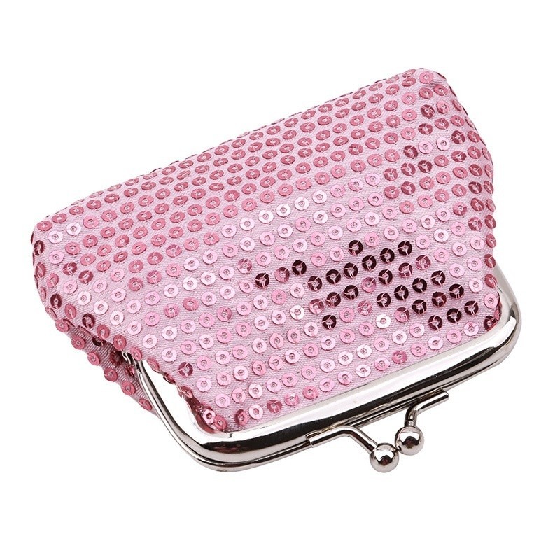 (gq999.th) New Womens Purse Coin Bag Handbag Sequin Canvas Clutch Hasp Key Change Wallet