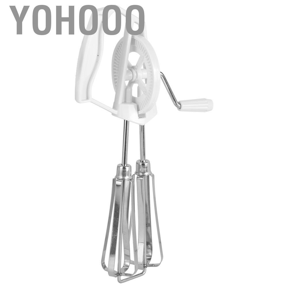 Yohooo Manual Egg Blender Stainless Steel Whisk High Efficient Hand Crank Mixer