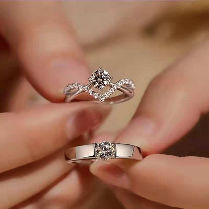 Shine Bling ผู ้ หญิงคู ่ รักแหวนคนรักแหวนนิ ้ วมือของขวัญแหวนหมั ้ น
