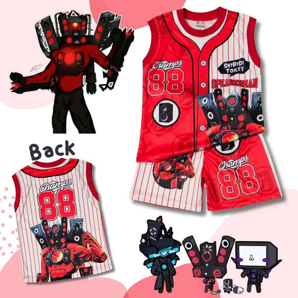 SKBD0945#4 ชุดเด็ก เสื้อกล้าม+กางเกงขาสั้น ผ้าไมโครเกรดA ลายการ์ตูนสกิบิดี้ เสื้อผ้าเด็ก ชุดเด็กแฟชั่น ชุดเด็กลายการ์ตูน
