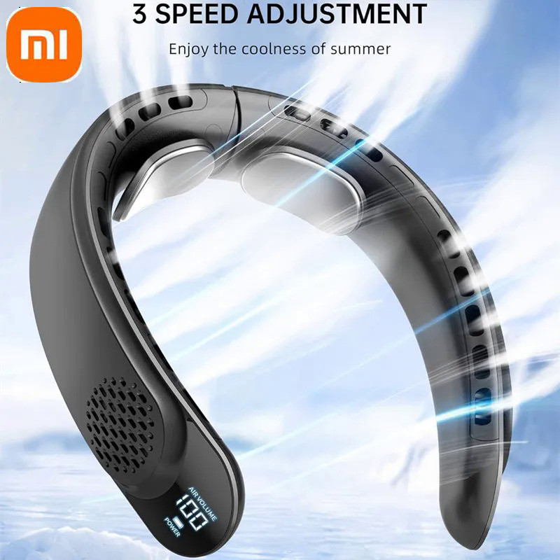 Xiaomi 2024 พัดลมคอระบายความร ้ อนพัดลมเครื ่ องปรับอากาศแบบชาร ์ จไฟได ้ Air Cooler 3600mAh เครื ่ องปรับอากาศ 3 ความเร ็ วสําหรับกีฬากลางแจ ้ ง