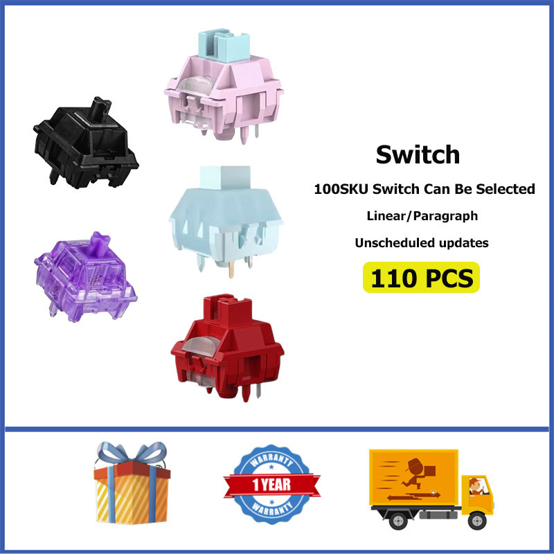 Akko/leobog/tc/xinmeng/kailh/gateron/outemu Mechanical Keyboard Switch HIFI Linear Segment 3-Pin/5-Pin Hot Swappable Custom Keyboard Switch 110PCS