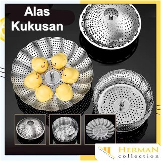 HC Alas Tatakan Kukusan Bentuk Bunga Fleksibel Steamer Stainless Multifunctional Retractable Tatakan Kukusan Serbaguna Bisa Dilipat Pengukus Makanan Model Bunga