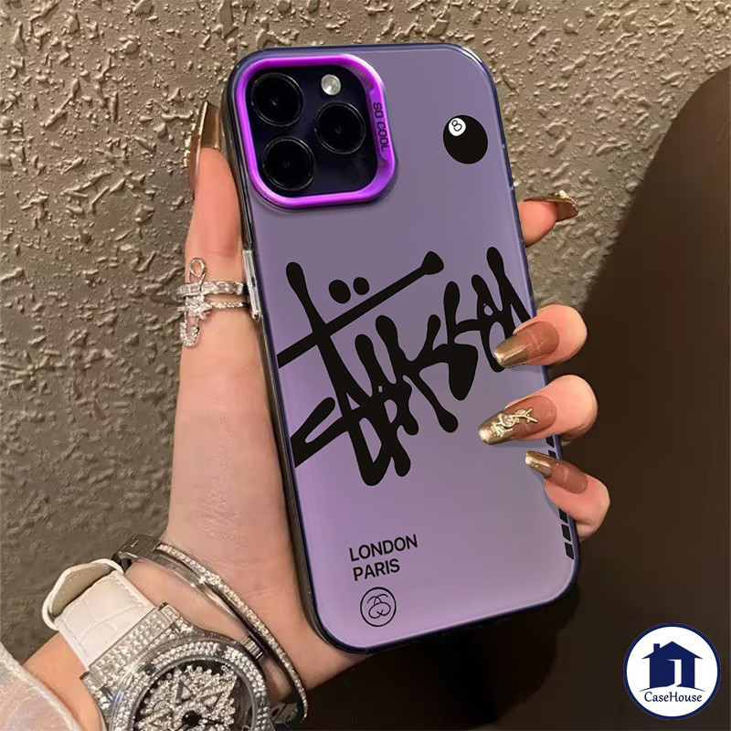 ตัวอักษรง่าย ๆ เคสเลนส์จิตที่เข้ากันได้สำหรับ iPhone 11 15 13 12 14 Pro Max 7 8 Plus XR X XS Max 15 14 Plus - รูปที่ 2