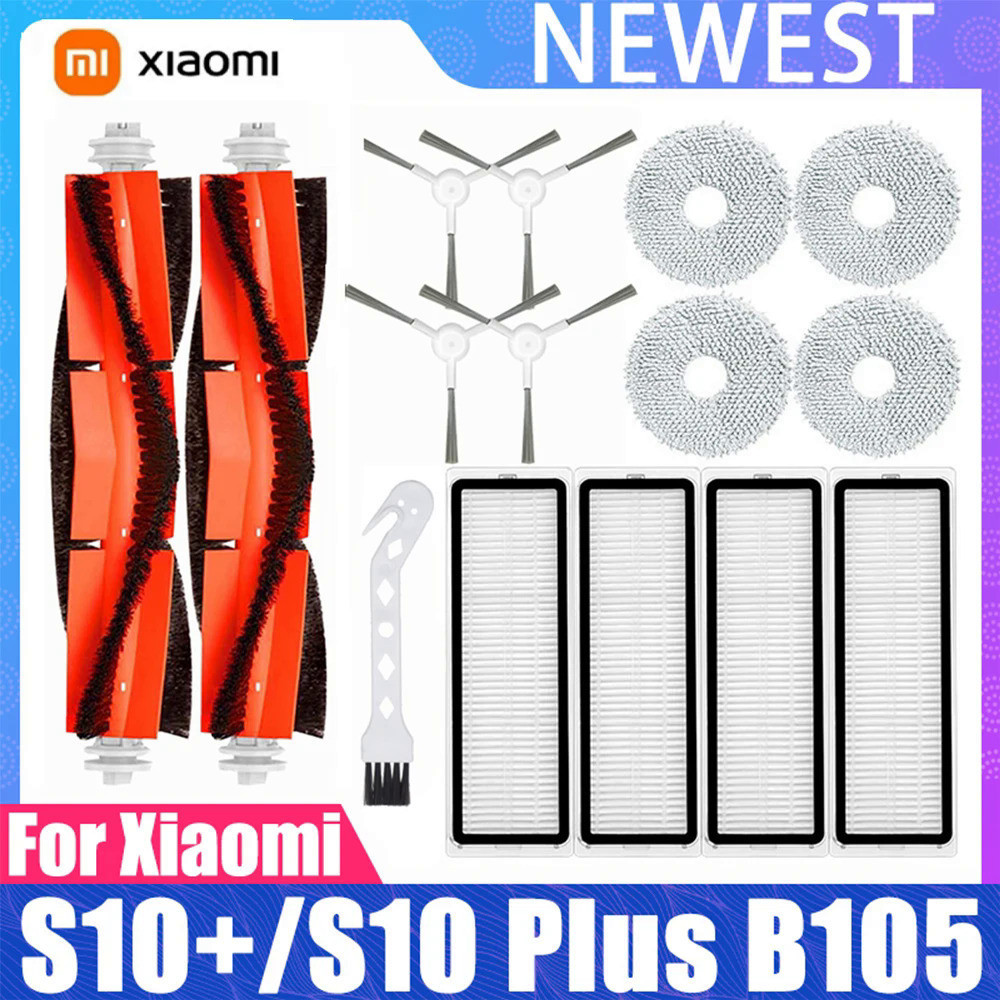 Compatible For Xiaomi Robot Vacuum S10+ / S10 Plus B105 Main Side Brush Hepa Filter Mop Rag Cloth Spare Parts Accessories