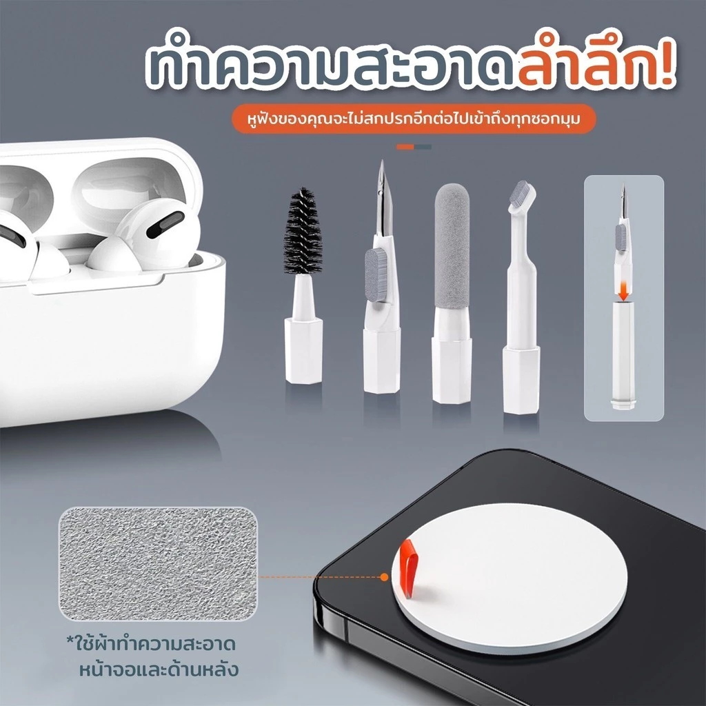 ชุดทำความสะอาดอุปกรณ์ไอที อัพเกรดใหม่ 21in1 เหมาะสำหรับทำความสะอาดคีย์บอร์ด หูฟัง โทรศัพท์มือถือ คอมพิวเตอร์ ฯลฯ thumbnail 4