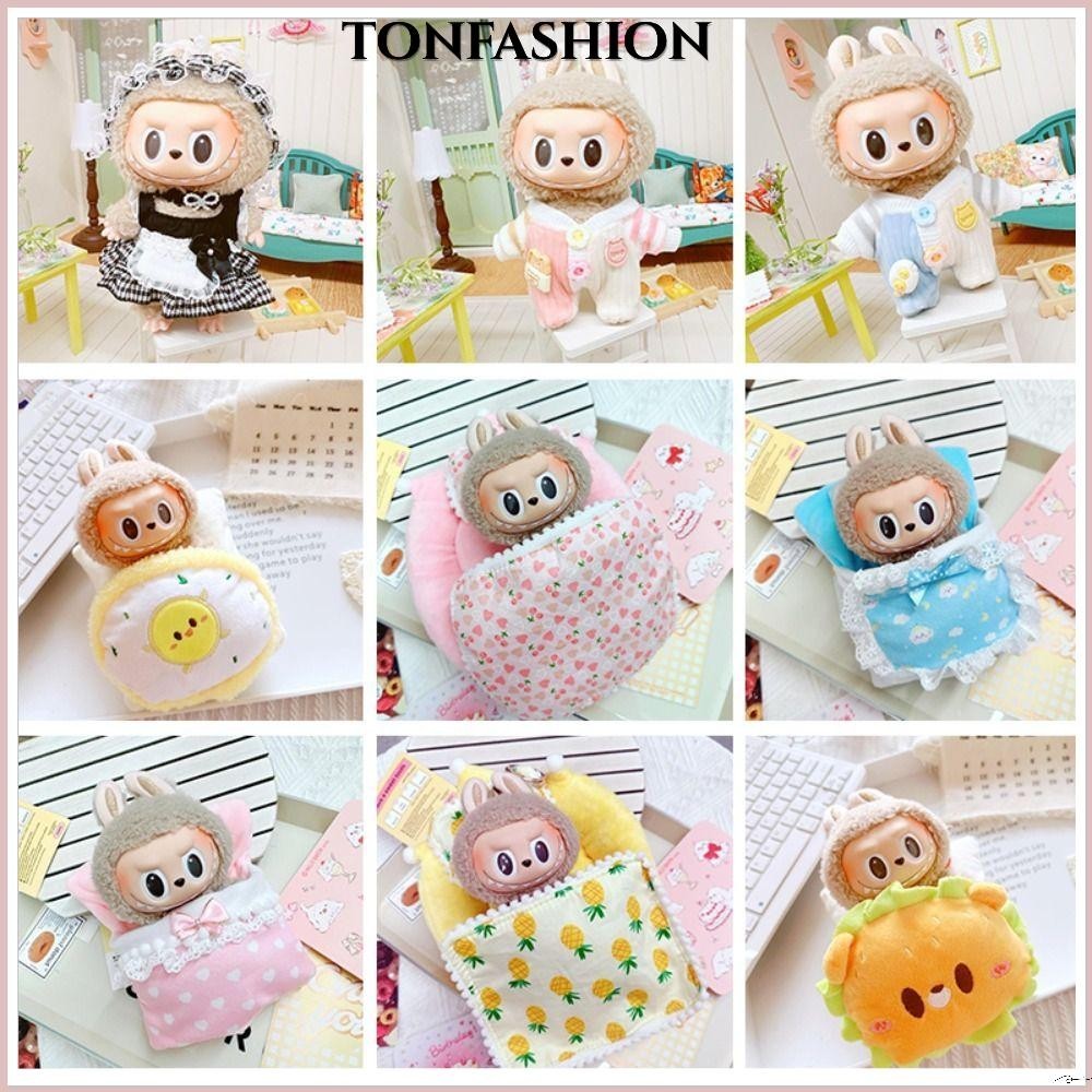 Trumpet Labubu เตียงตุ๊กตา, Labubu Slumber Party Handmade Labubu ตุ๊กตา Overalls ชุด, Cos ของขวัญ Labubu Time To Chill Filled เท่านั้นเสื้อผ้าเตียง Labubu ตุ๊กตาชุดนอนสําหรับ 17 ซม. Labu
