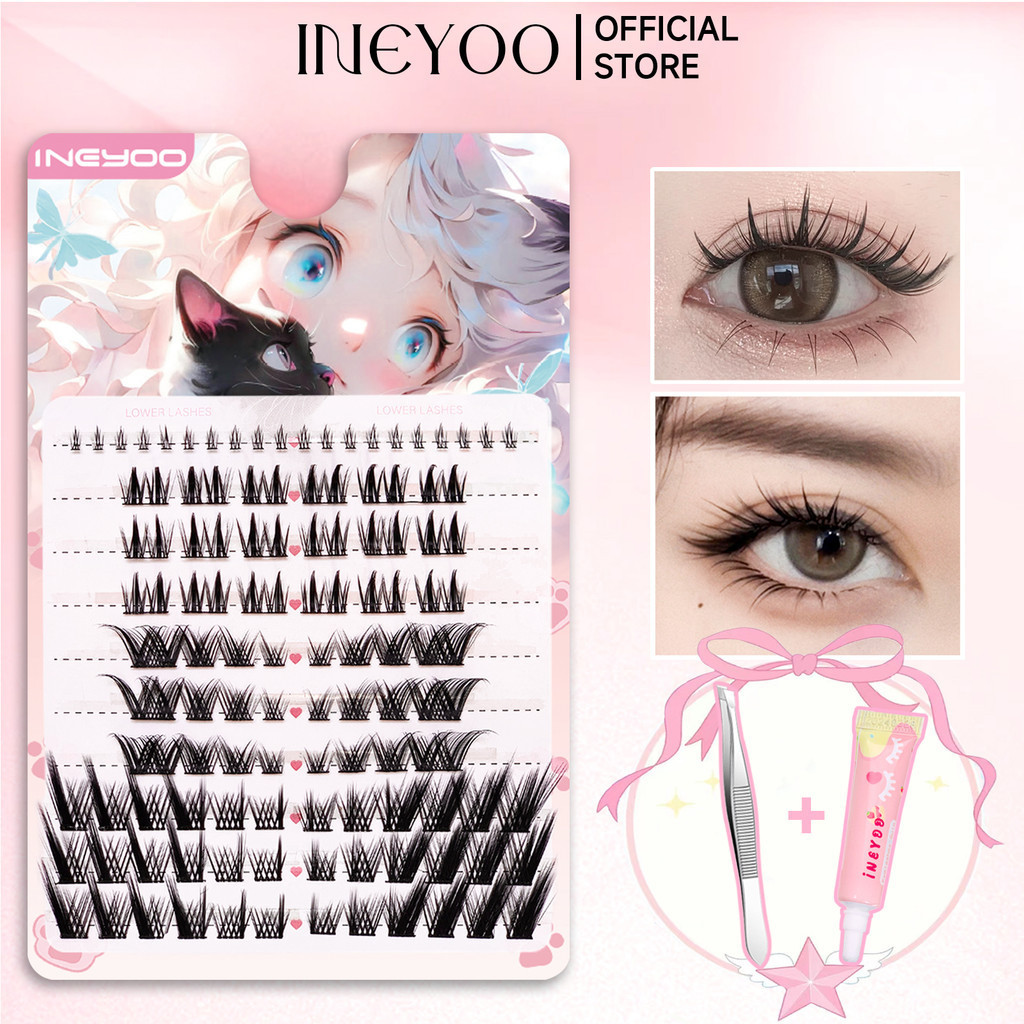 Abpopa Ineyoo 98PCS C Curl Eyelashes Eyelash Extensions Air Sense Layering Fishtail