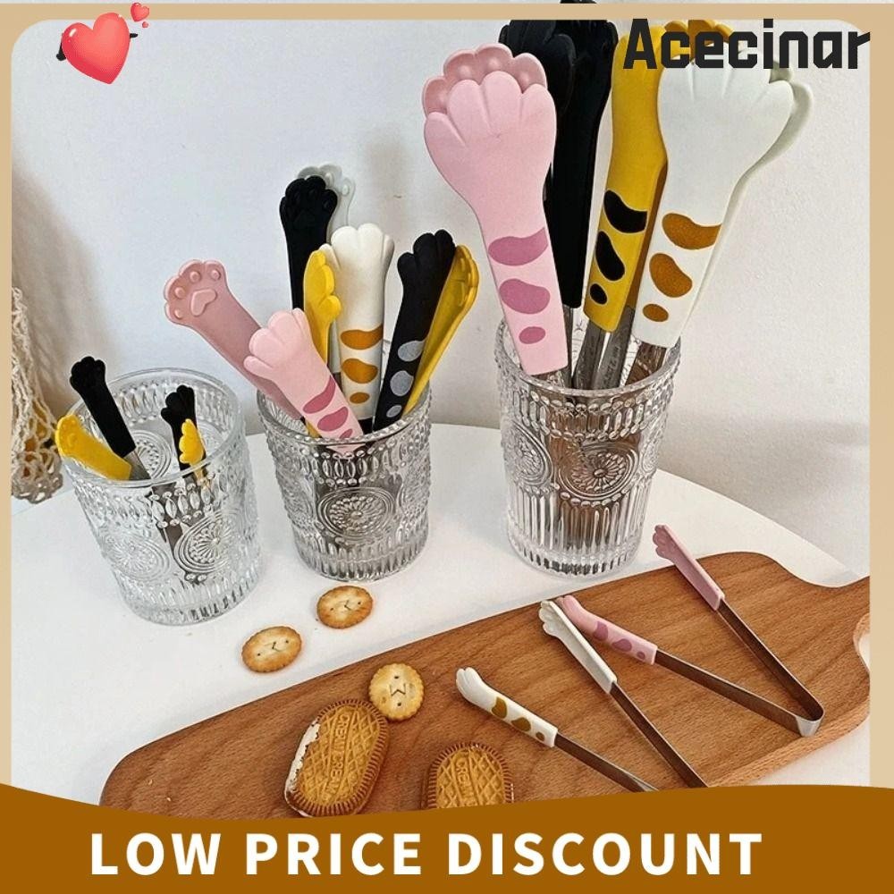 Acecinar ที่คีบอาหาร แซนวิช เบเกอรี่ อุปกรณ์ครัว ที่คีบอาหาร รูปแมว ที่คีบบาร์บีคิว สเตนเลส