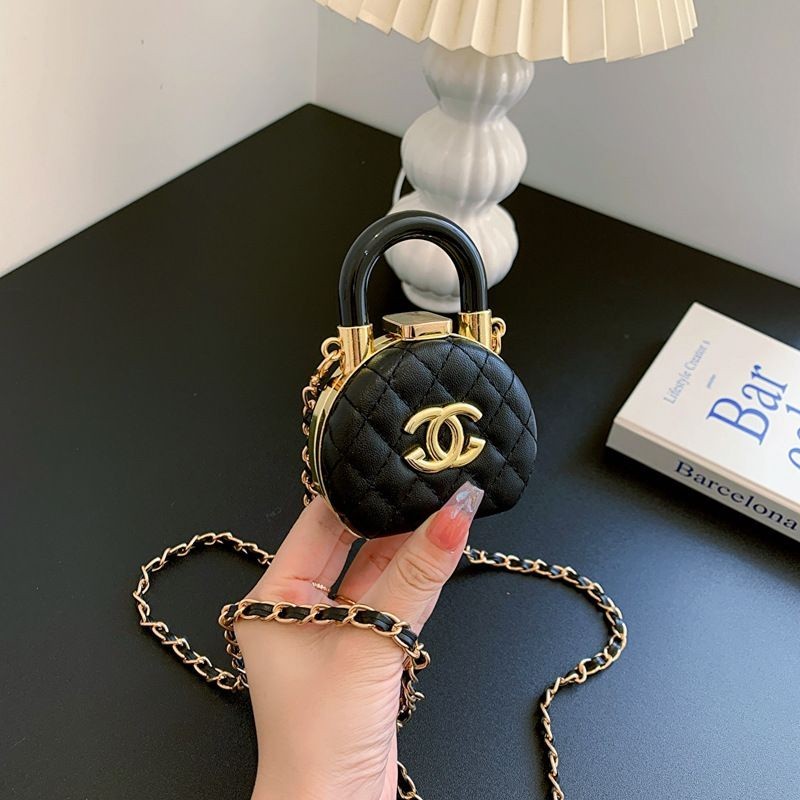 2023 New Style Mini Lipstick Clutch Small Bag Chanel Diagonal Small Bag Decorative Bag Pearl Chain Shoulder Female Bag
