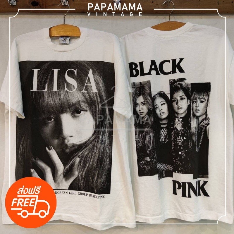 【ใหม่】[ BLACK PINK ] LISA : LALISA ลิซ่า Bootleg แท้ เสื้อวง เสื้อทัวร์ แบล๊คพิงก์ papamama vintage Shirt