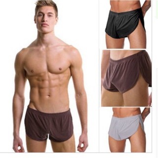 พร้อมส่งกางเกงขาสั้นชาย ผ้าลื่น ใส่นอน สุดSexy