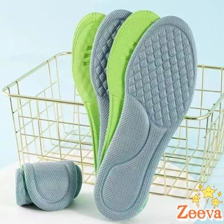 ZEEVA พื้นรองเท้า ดับกลิ่น ดูดซับ นาโน ต้านเชื้อแบคทีเรีย เหงื่อ รองเท้า เบาะ พอดีกับฝ่าเท้า นุ่มสบาย insoles