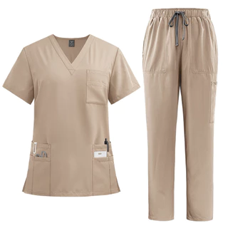 Niaahinn เสื้อ+กางเกงNew Scrub ชุด Unisex ผู้ชายและผู้หญิง Quick-Drying เสื้อยืดผ่าตัดเสื้อผ้าช่องปากพยาบาลหมอผ้าทํางานสัตว์เลี้ยงโรงพยาบาลผ้าทํางาน